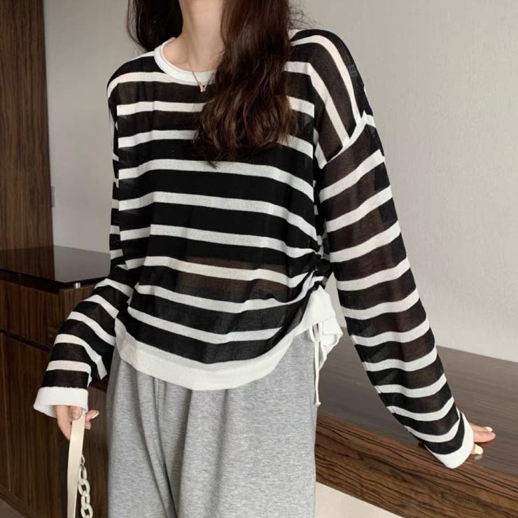 透かしニットトップス 韓国ファッション 夏服 | Sibra | 詳細画像16 