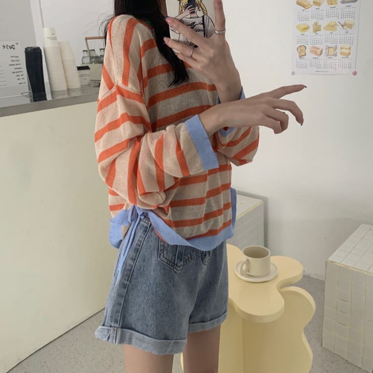 透かしニットトップス 韓国ファッション 夏服 | Sibra | 詳細画像3 