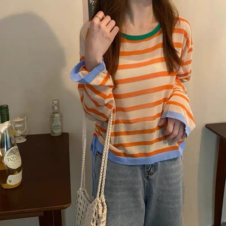 透かしニットトップス 韓国ファッション 夏服 | Sibra | 詳細画像6 