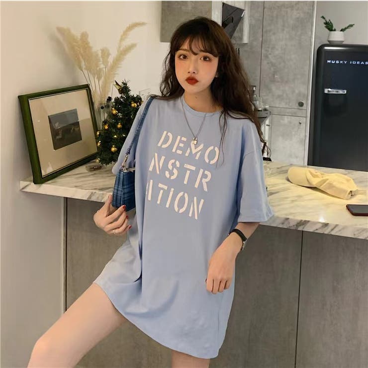 オーバーサイズTシャツ 韓国ファッション 夏服[品番：SHNW0007155