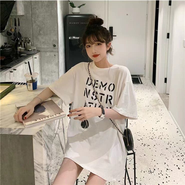 オーバーサイズTシャツ 韓国ファッション 夏服[品番：SHNW0007155