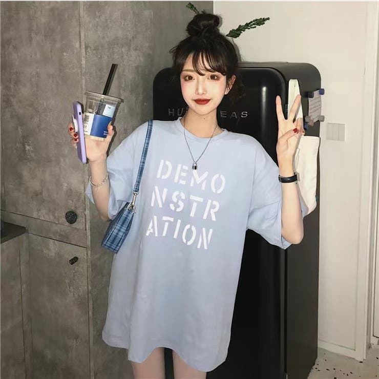 オーバーサイズTシャツ 韓国ファッション 夏服[品番：SHNW0007155 