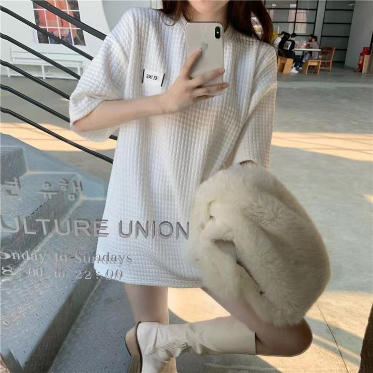 オーバーサイズTシャツ 韓国ファッション カットソー[品番