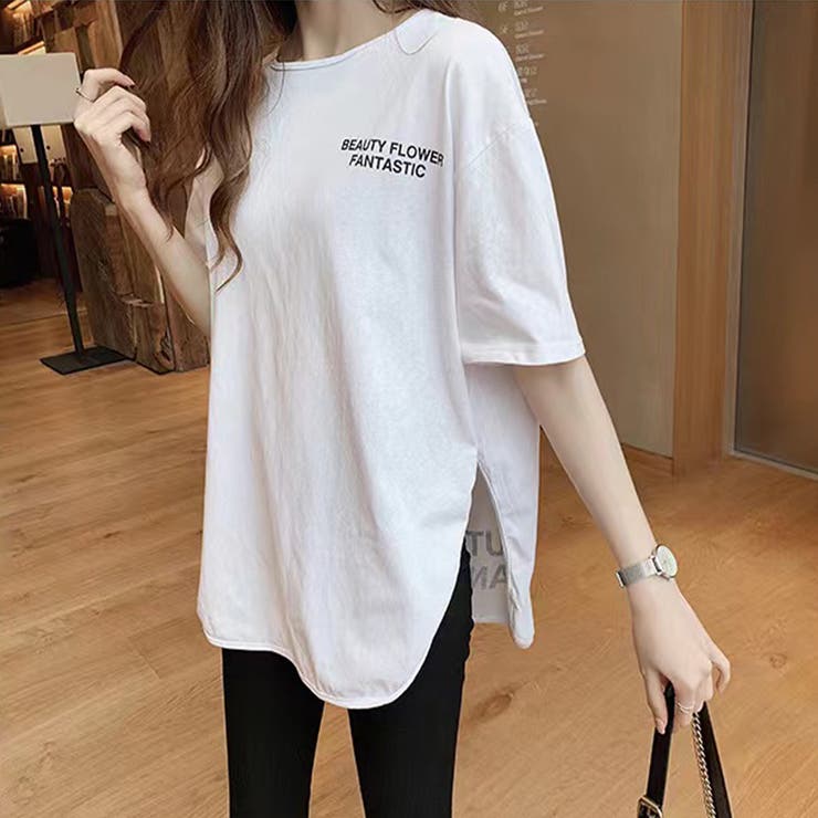 バックプリントtシャツ スリット 韓国ファッション 品番 Shnw Sibra シブラ のレディースファッション 通販 Shoplist ショップリスト