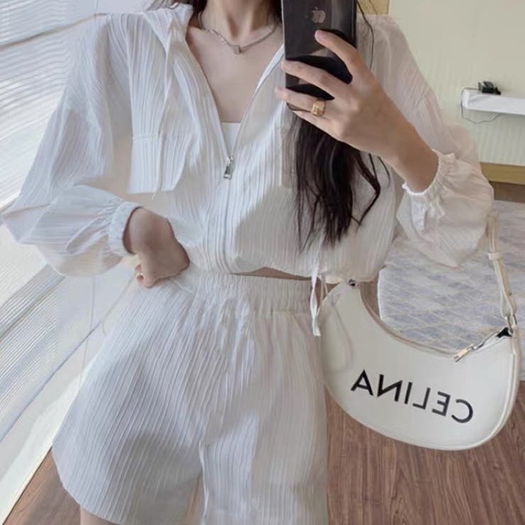 2点セット シアートップス+ショートパンツ 夏服[品番