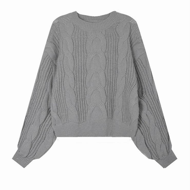 ざっくりが可愛い。ショート丈ニットプルオーバー 韓国ファッション セーター | Sibra | 詳細画像10 