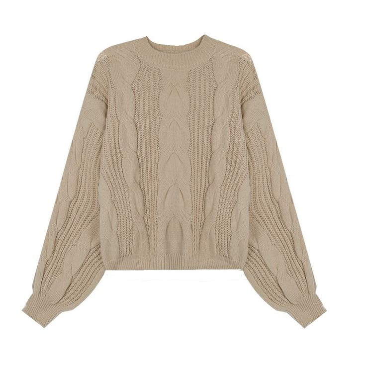 ざっくりが可愛い。ショート丈ニットプルオーバー 韓国ファッション セーター | Sibra | 詳細画像12 