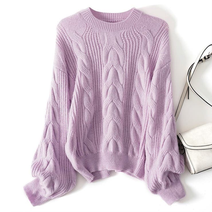 ざっくりが可愛い。ショート丈ニットプルオーバー 韓国ファッション セーター | Sibra | 詳細画像13 