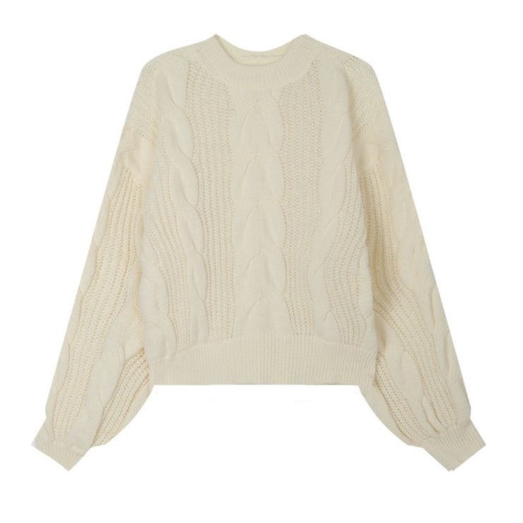 ざっくりが可愛い。ショート丈ニットプルオーバー 韓国ファッション セーター | Sibra | 詳細画像5 