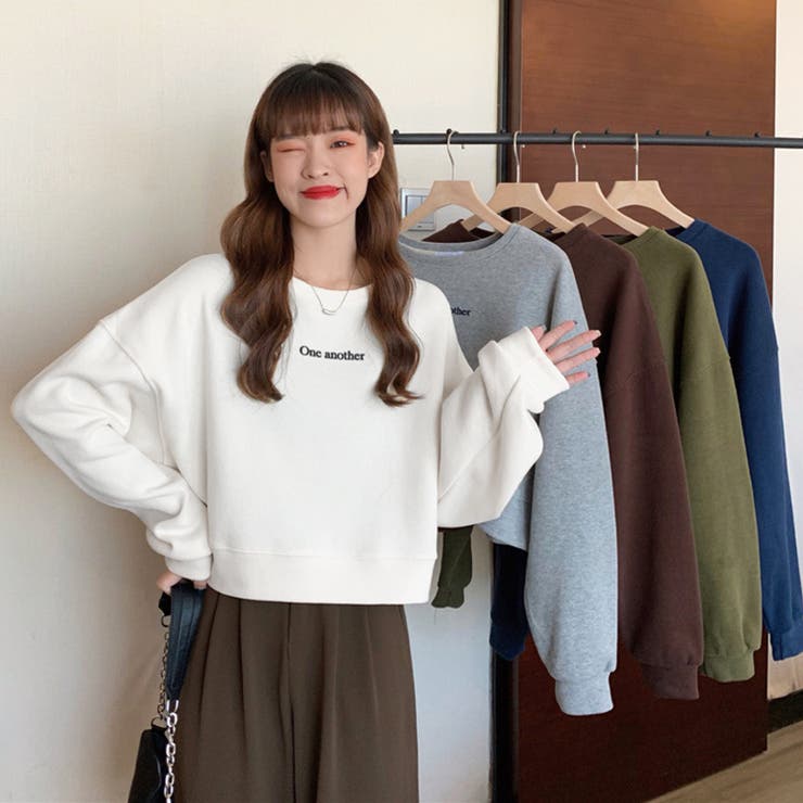 ■韓国■ トレーナーワンピ ストリング付 裏起毛 OverFit 全3色 3.jpg