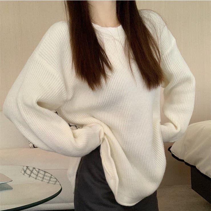 ニットトップス サイドスリット 韓国ファッション | Sibra | 詳細画像9 