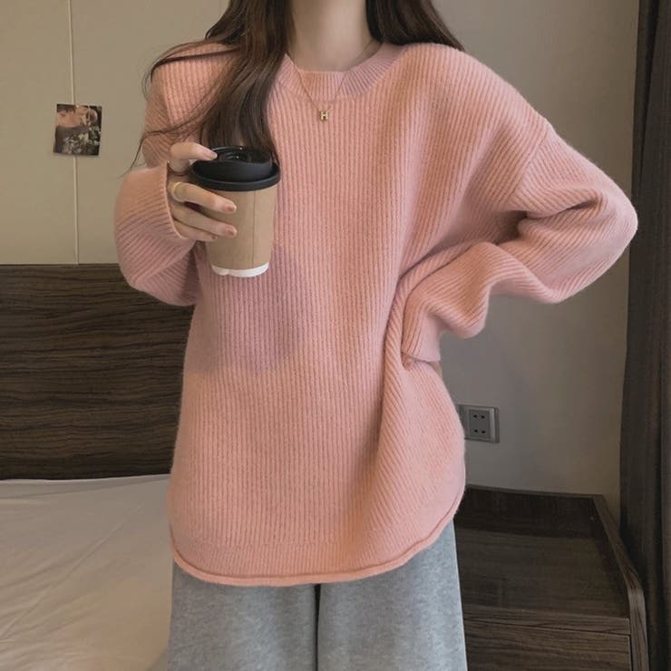 ニットトップス サイドスリット 韓国ファッション | Sibra | 詳細画像13 