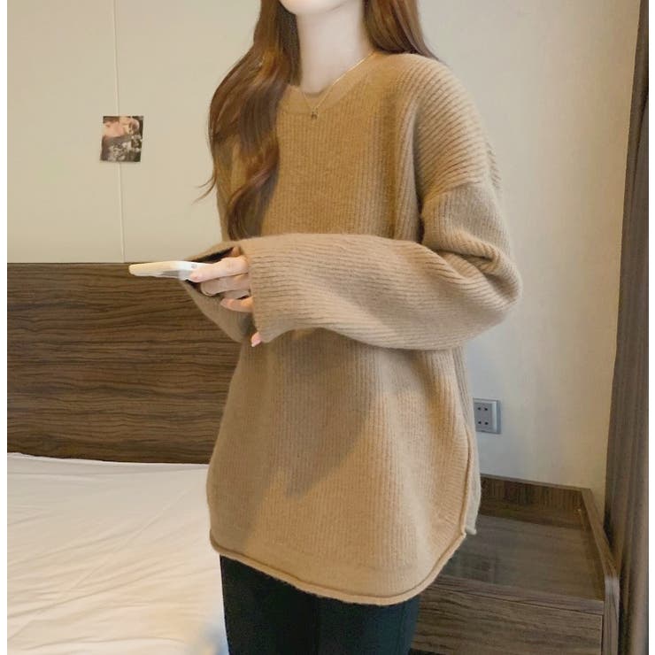 ニットトップス サイドスリット 韓国ファッション | Sibra | 詳細画像17 