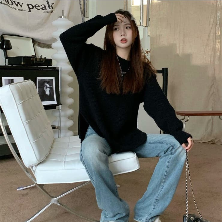 ニットトップス サイドスリット 韓国ファッション | Sibra | 詳細画像5 