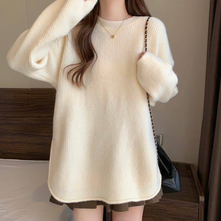 ニットトップス サイドスリット 韓国ファッション | Sibra | 詳細画像7 