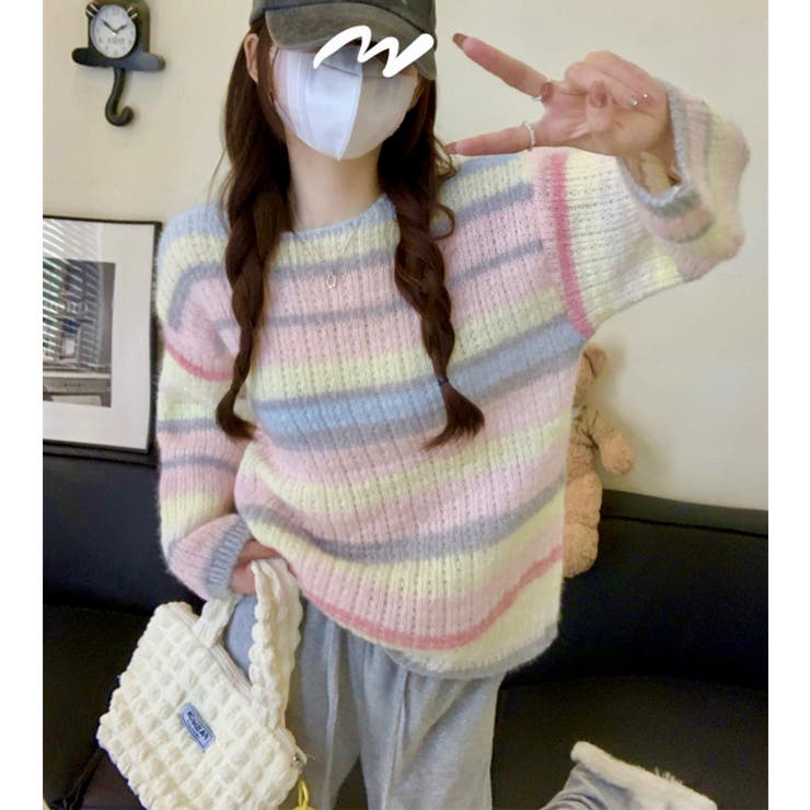 ふわふわグラデーションニットトップ 韓国ファッション ニット | Sibra | 詳細画像2 