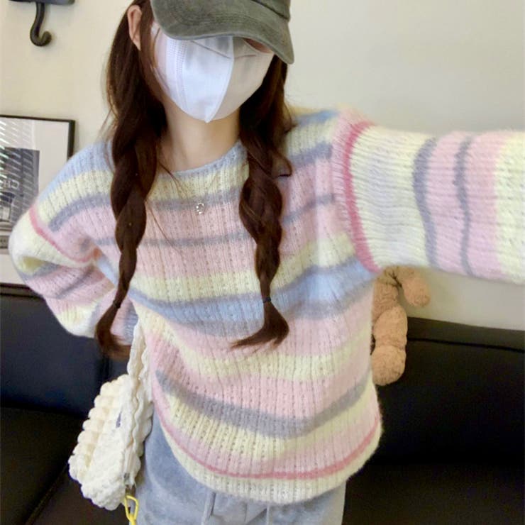 ふわふわグラデーションニットトップ 韓国ファッション ニット | Sibra | 詳細画像6 