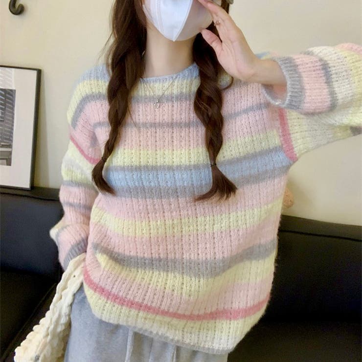 ふわふわグラデーションニットトップ 韓国ファッション ニット | Sibra | 詳細画像7 