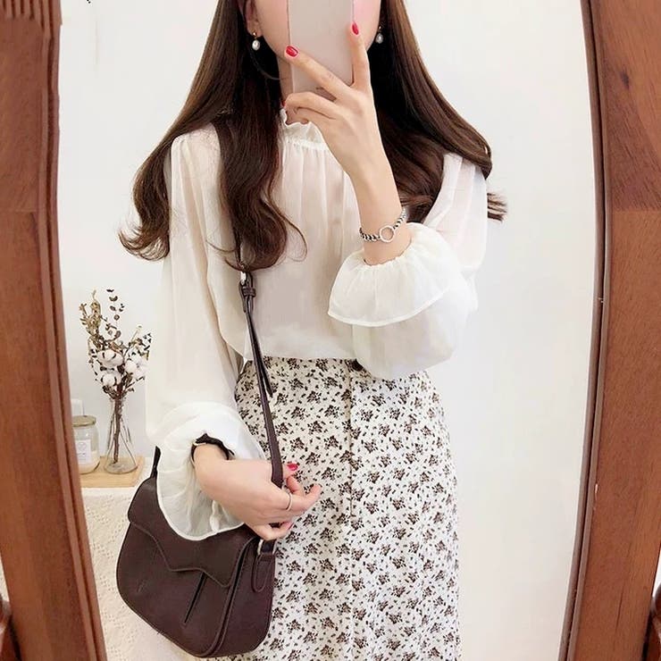 ホワイト | 軽やかで美しい。シアーブラウス 韓国ファッション 韓国ファッション | Sibra