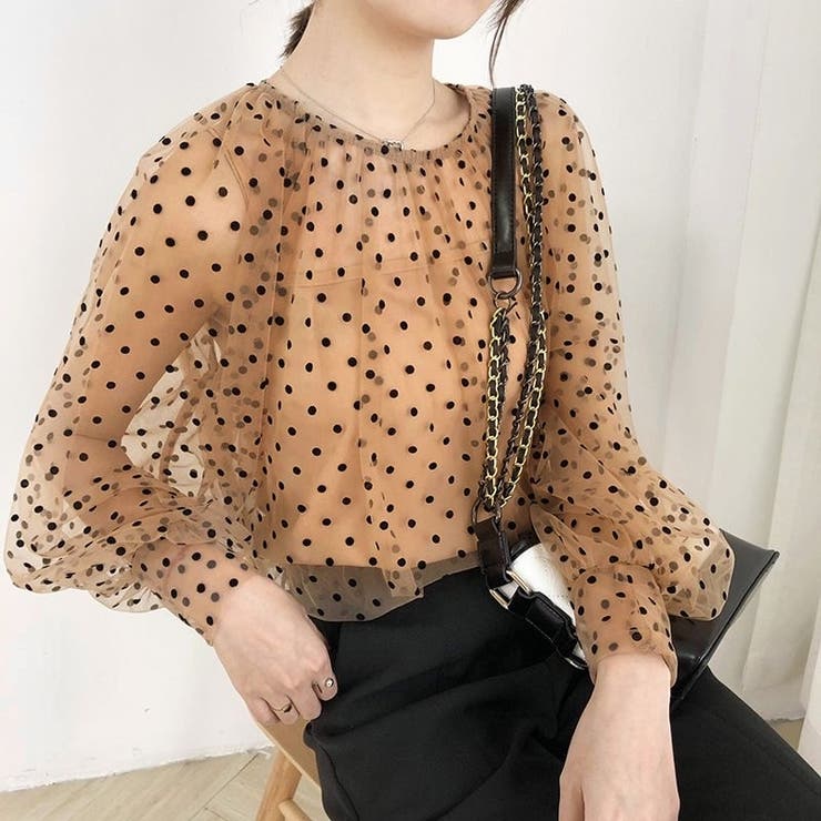 モテ愛されレディに。キャミ付きシアーブラウス 韓国ファッション 夏服 | Sibra | 詳細画像11 