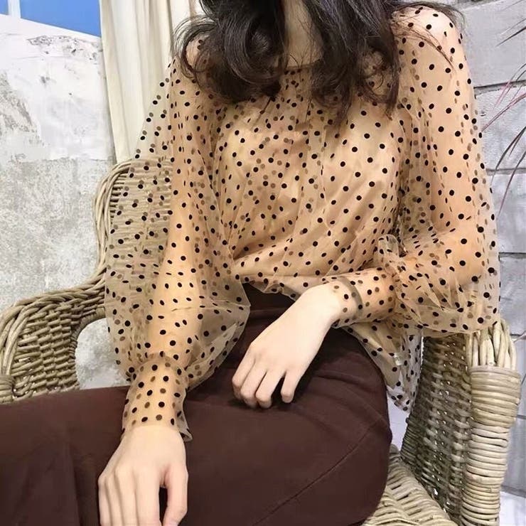 モテ愛されレディに。キャミ付きシアーブラウス 韓国ファッション 夏服 | Sibra | 詳細画像10 