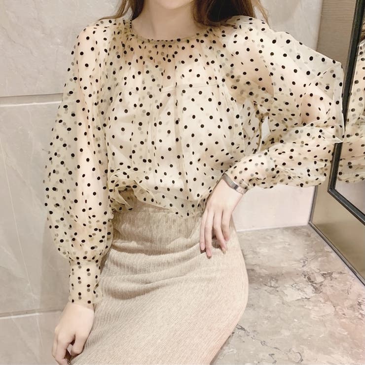 モテ愛されレディに。キャミ付きシアーブラウス 韓国ファッション 夏服 | Sibra | 詳細画像12 