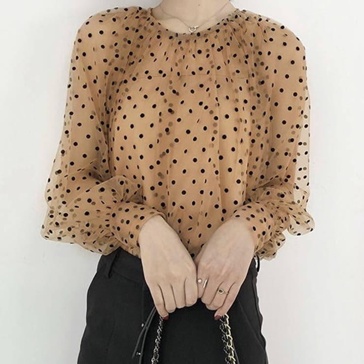 モテ愛されレディに。キャミ付きシアーブラウス 韓国ファッション 夏服 | Sibra | 詳細画像2 