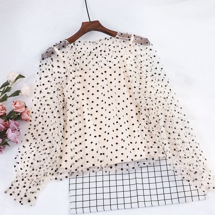 ブラック | モテ愛されレディに。キャミ付きシアーブラウス 韓国ファッション 夏服 | Sibra