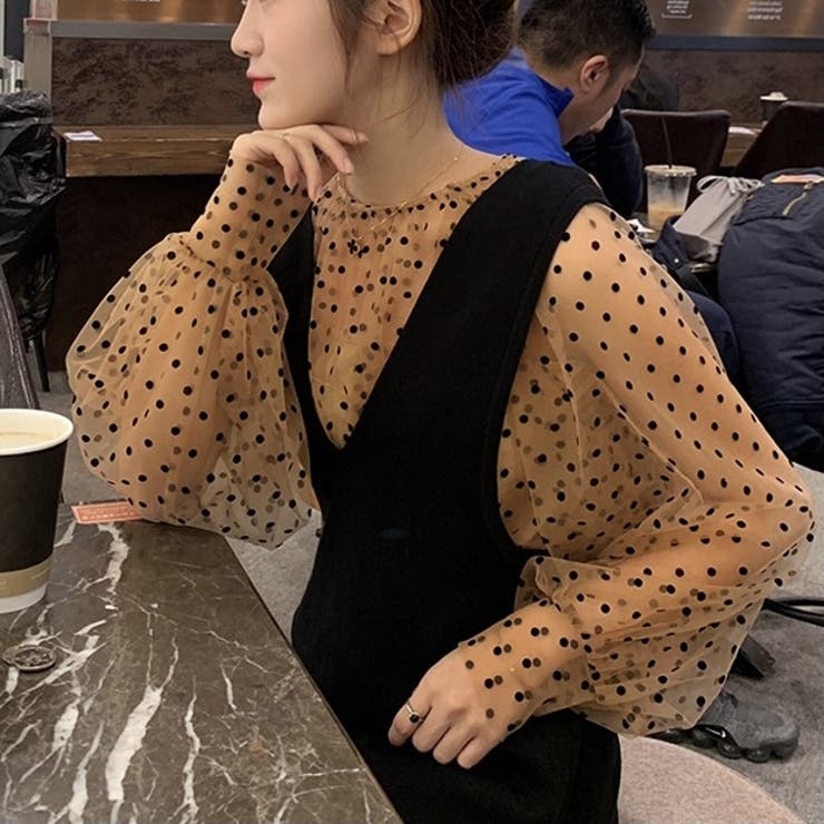 モテ愛されレディに。キャミ付きシアーブラウス 韓国ファッション 夏服 | Sibra | 詳細画像15 