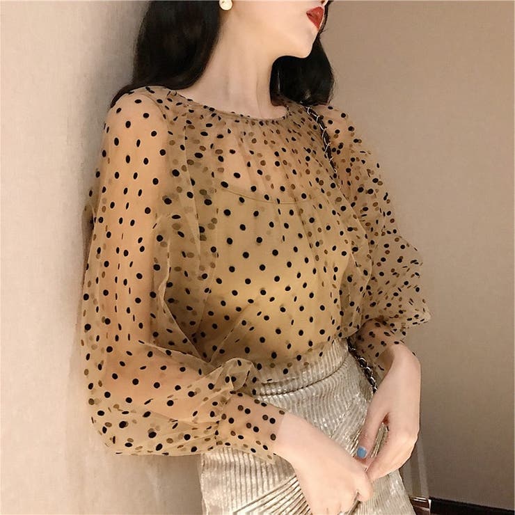 モテ愛されレディに。キャミ付きシアーブラウス 韓国ファッション 夏服 | Sibra | 詳細画像7 