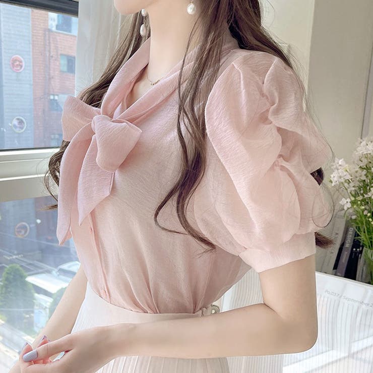 ボウタイシアーブラウス 春 韓国ファッション | Sibra | 詳細画像2 