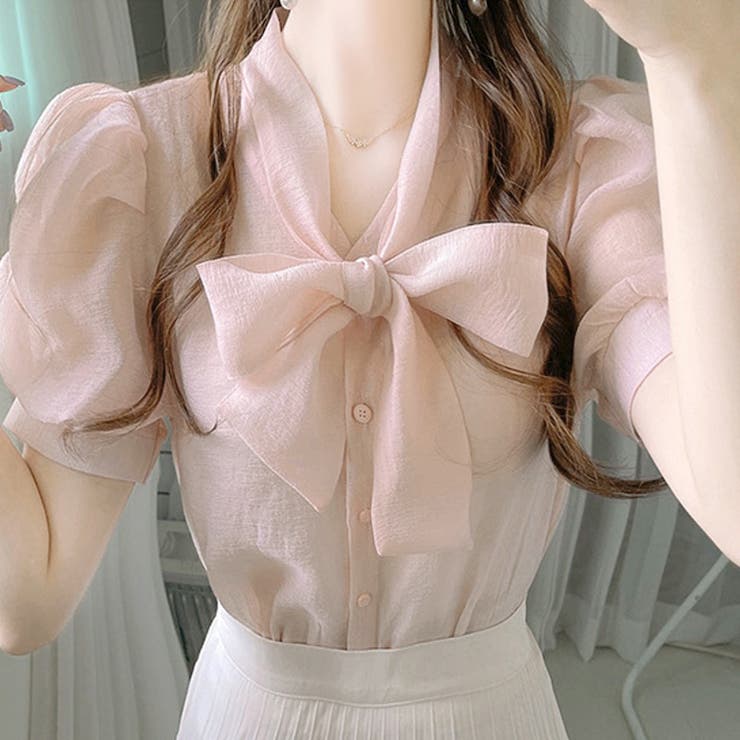 ボウタイシアーブラウス 春 韓国ファッション | Sibra | 詳細画像3 