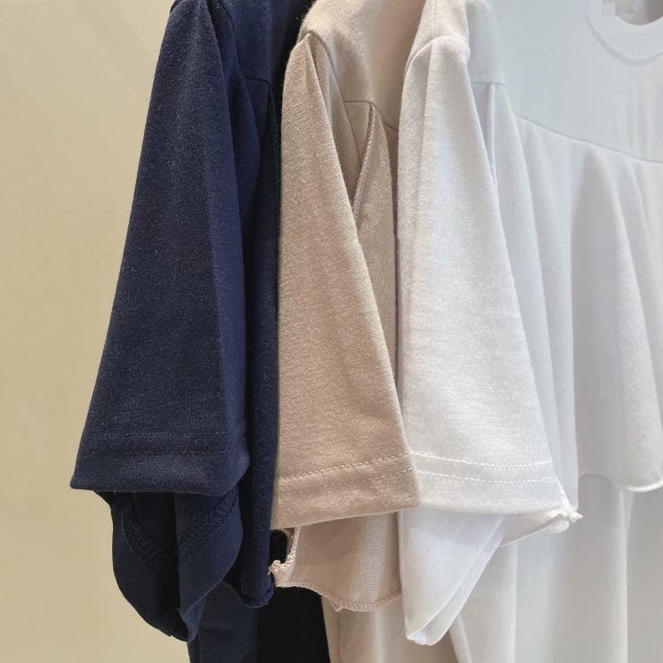 フリル半袖ブラウス 春ニット 春服トップス[品番：SHNW0009008