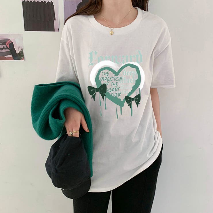 ホワイト | プリントTシャツ 韓国ファッション 夏服 | Sibra