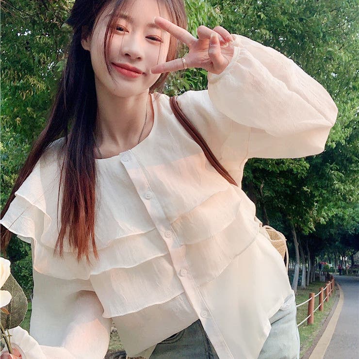 シアーブラウス 春 韓国ファッション | Sibra | 詳細画像2 