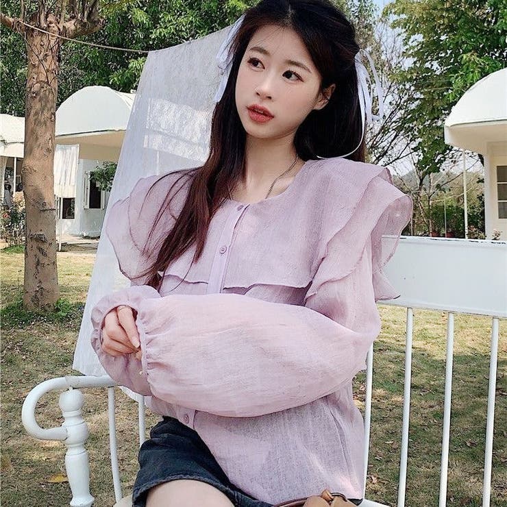 シアーブラウス 春 韓国ファッション | Sibra | 詳細画像12 