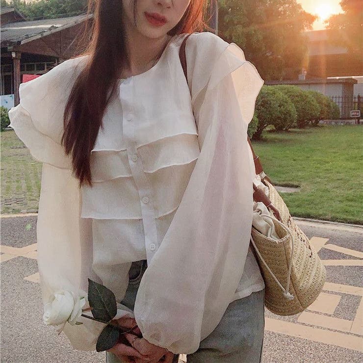 シアーブラウス 春 韓国ファッション | Sibra | 詳細画像3 