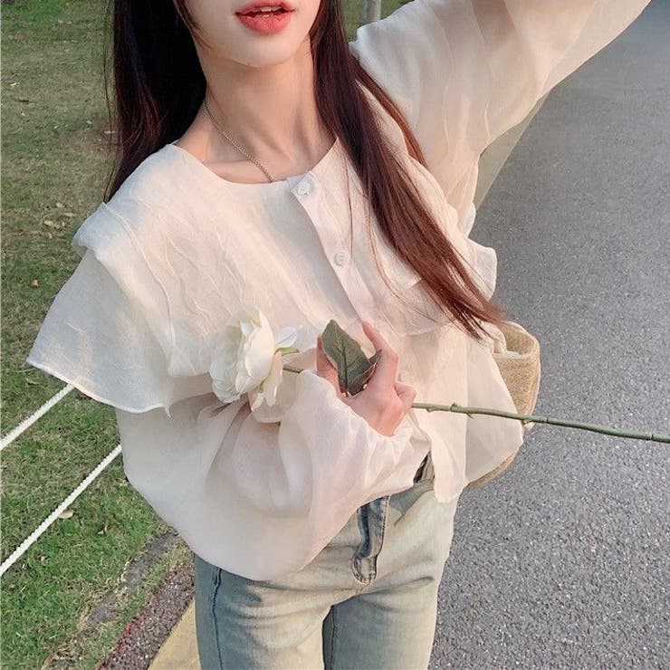 シアーブラウス 春 韓国ファッション | Sibra | 詳細画像7 