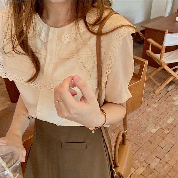 大人なシアー魅せ。レース半袖ブラウス オフィスカジュアル 春 | Sibra | 詳細画像16 