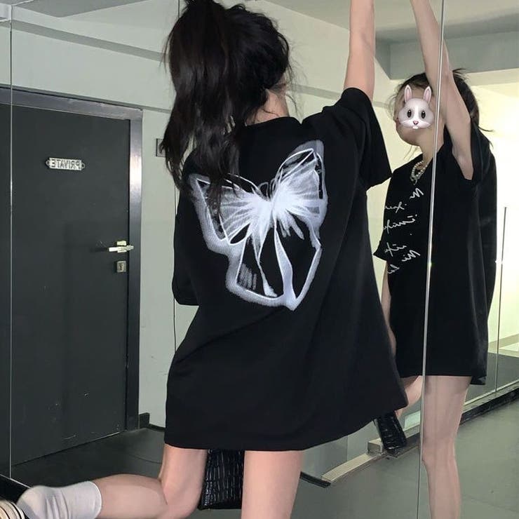 綿100％オーバーサイズプリントTシャツ 韓国ファッション オフィスカジュアル | Sibra | 詳細画像10 