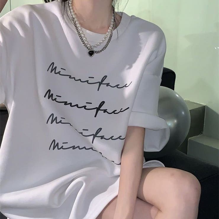 綿100％オーバーサイズプリントTシャツ 韓国ファッション オフィスカジュアル | Sibra | 詳細画像5 