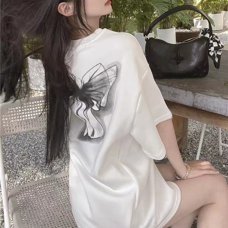 綿100％オーバーサイズプリントTシャツ 韓国ファッション オフィスカジュアル | Sibra | 詳細画像11 