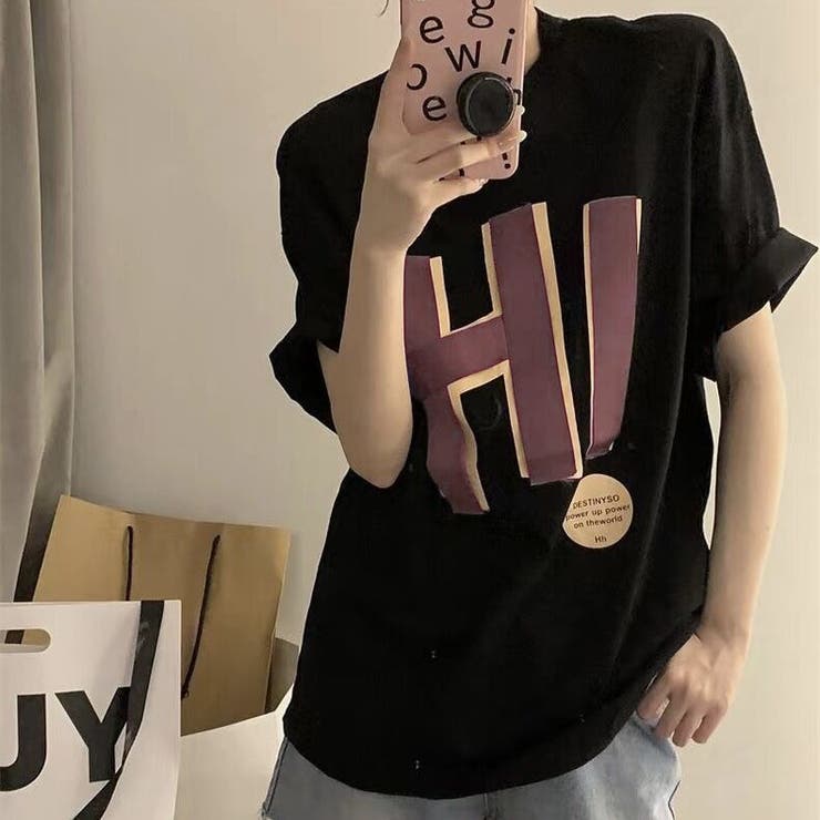 綿100％オーバーサイズロゴプリントT シャツ 韓国ファッション | Sibra | 詳細画像15 