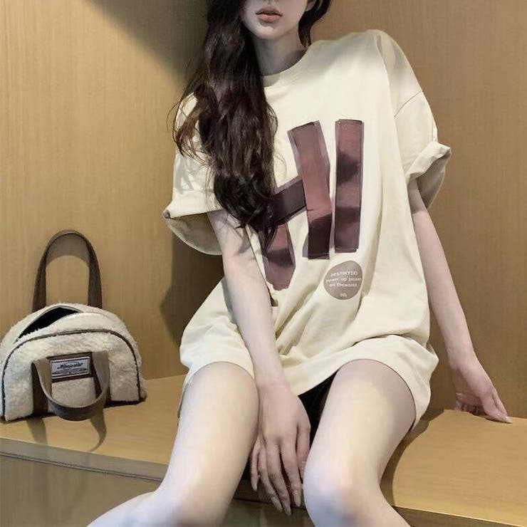 綿100％オーバーサイズロゴプリントT シャツ 韓国ファッション | Sibra | 詳細画像7 