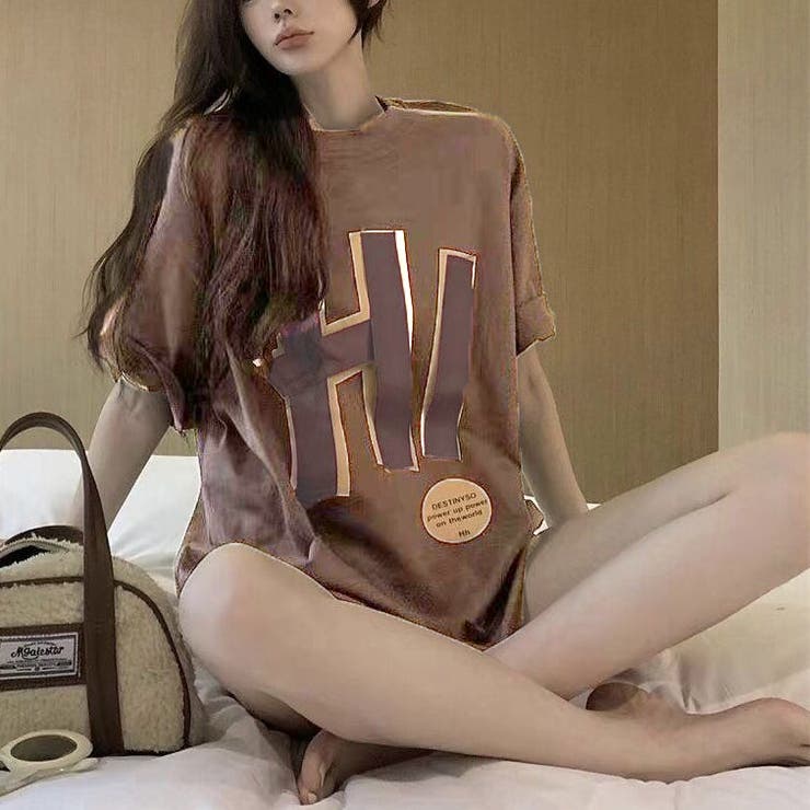 綿100％オーバーサイズロゴプリントT シャツ 韓国ファッション | Sibra | 詳細画像5 