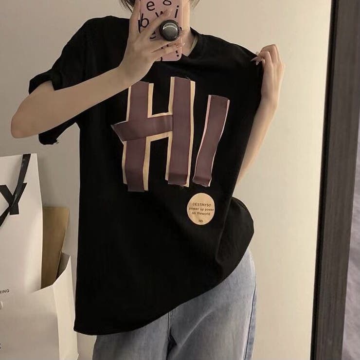 綿100％オーバーサイズロゴプリントT シャツ 韓国ファッション | Sibra | 詳細画像3 