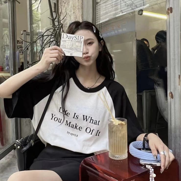 綿100％配色半袖Tシャツ 夏服 トップス | Sibra | 詳細画像10 