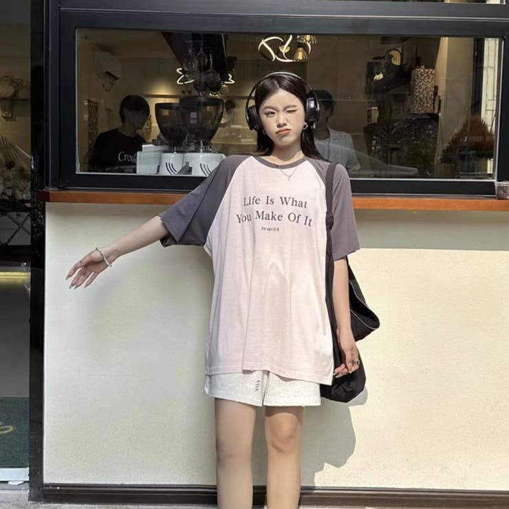 綿100％配色半袖Tシャツ 夏服 トップス | Sibra | 詳細画像5 