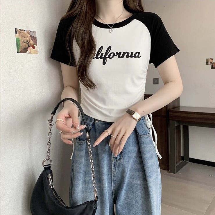 ラグランスリーブギャザーTシャツ 夏服  セクシー[品番：SHNW0009543]｜Sibra（シブラ）のレディースファッション通販｜SHOPLIST（ショップリスト）