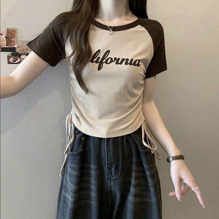 ラグランスリーブギャザーTシャツ 夏服  セクシー[品番：SHNW0009543]｜Sibra（シブラ）のレディースファッション通販｜SHOPLIST（ショップリスト）